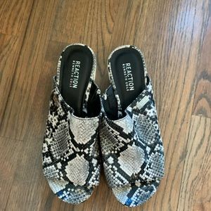 Snakeskin wedges